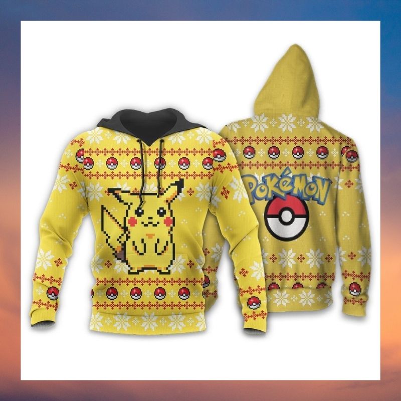 Pikachu Pokemon pokeball sweater, sweatshirt 2 Pikachu Pokemon pokeball sweater sweatshirt 4