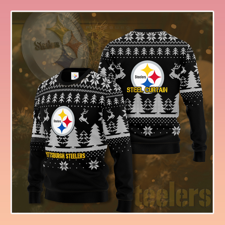 Pittsburgh Steel Curtain Christmas Sweater 4 Pittsburgh Steel Curtain Christmas Sweater2