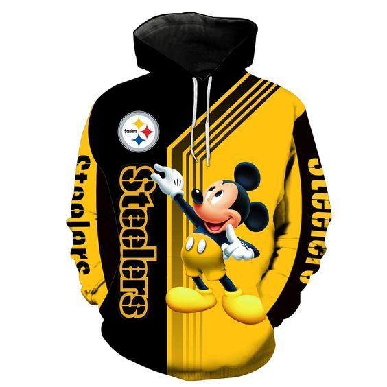 Pittsburgh Steelers Mickey Mouse 3D Hoodie1