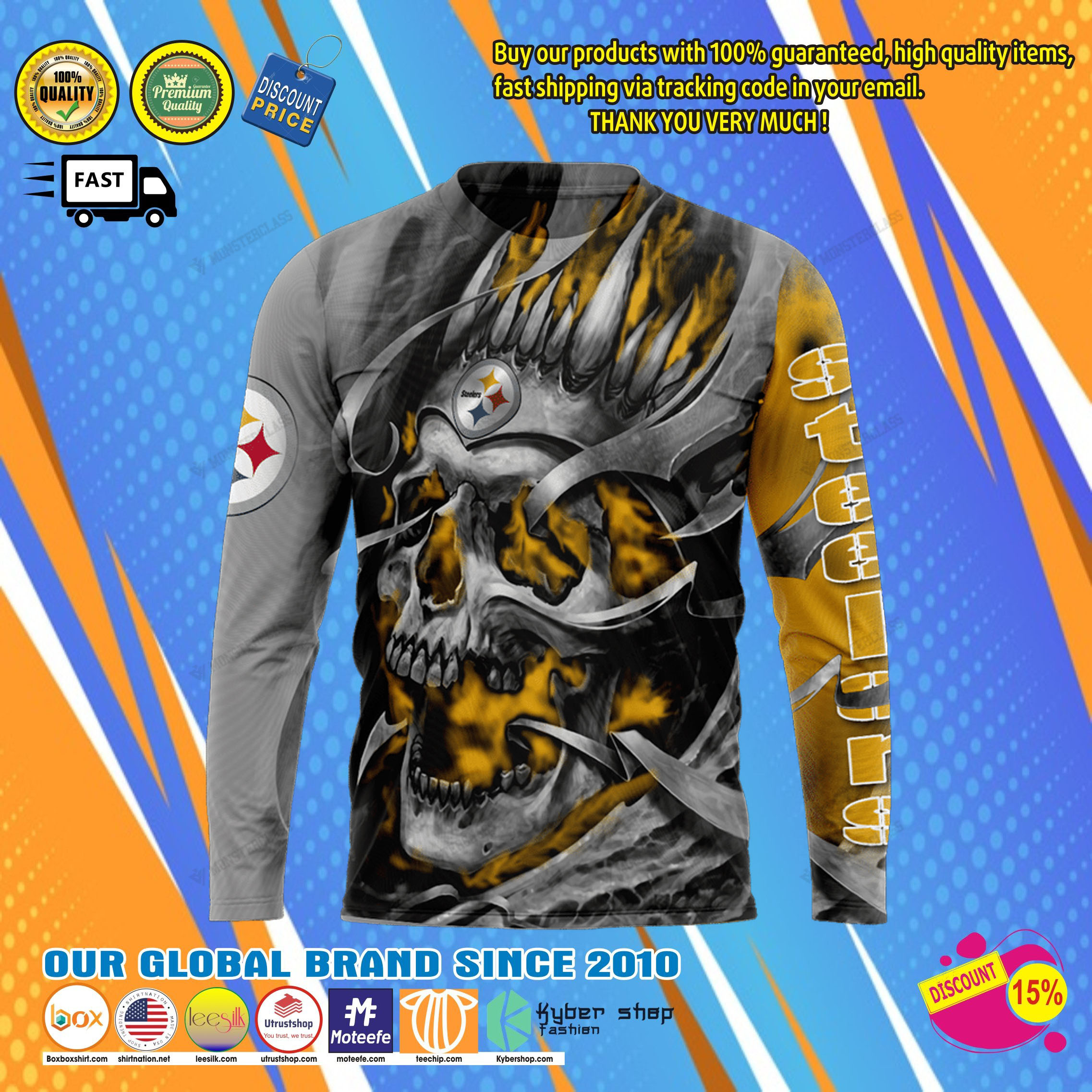 Pittsburgh steelers skull jersey hoodie 5 Pittsburgh steelers skull jersey hoodie8