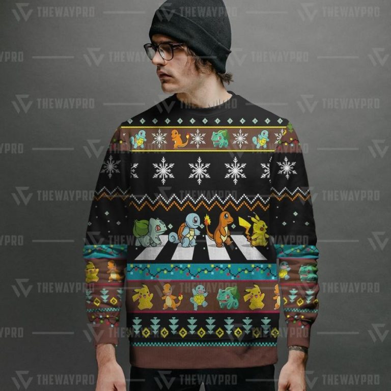 Pokemon Abbey Road Crossing Christmas sweater sweatshirt 4