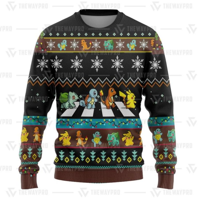 Pokemon Abbey Road Crossing Christmas sweater sweatshirt