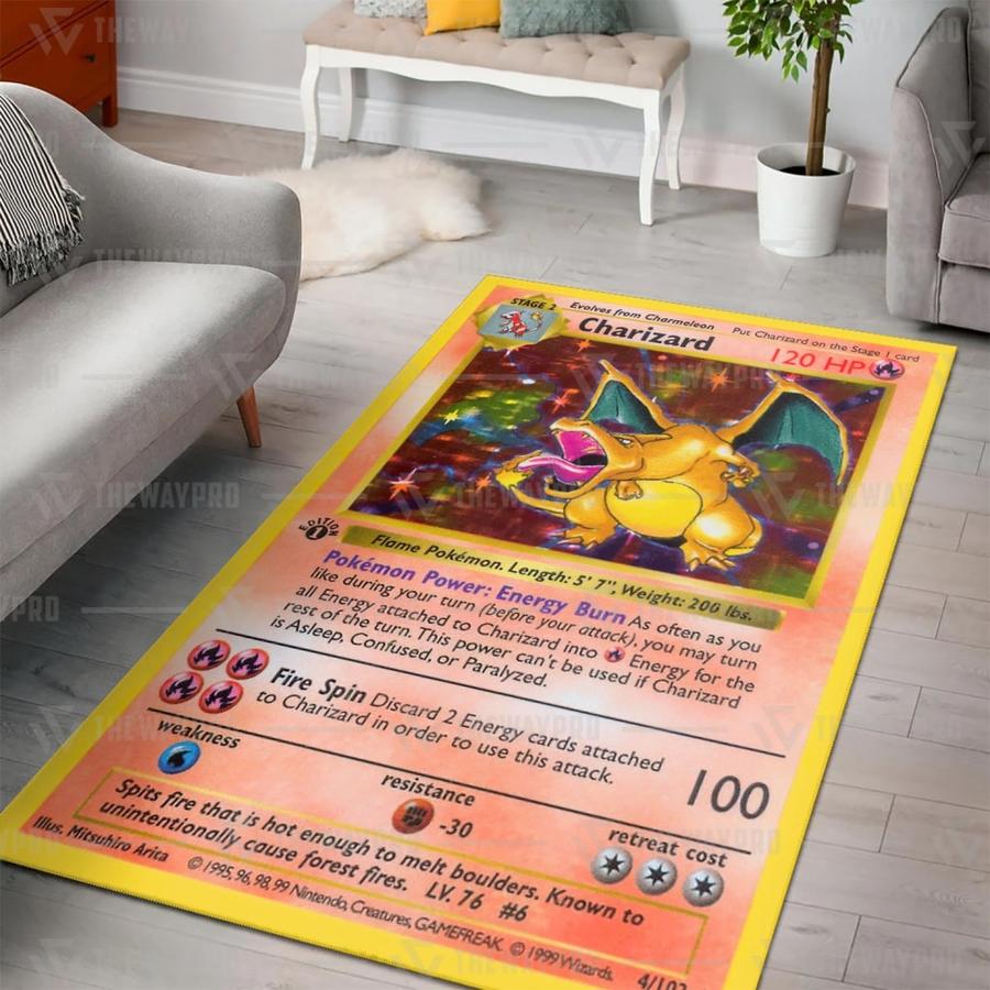 Pokemon Charizard Card Rug 3 Pokemon Charizard Card Rug 1