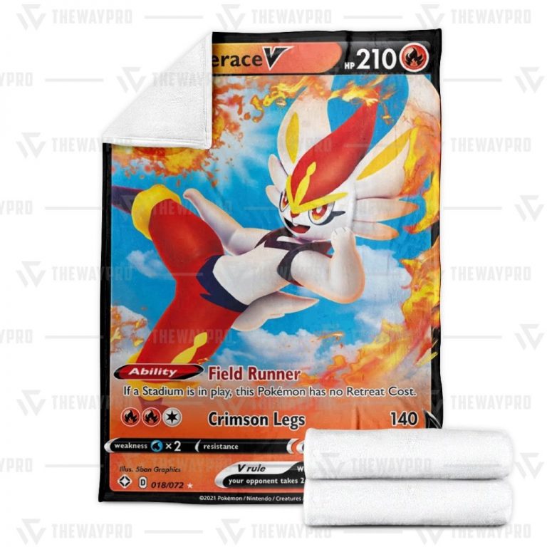 Pokemon Cinderace V Shining Fates Soft Blanket 2