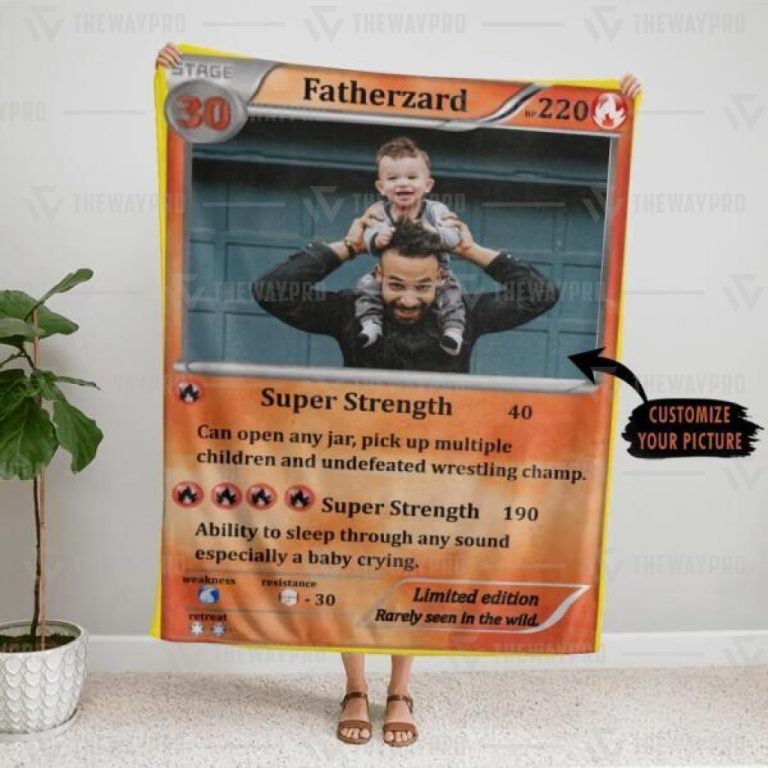 Pokemon Fatherzard Card Super Strength custom personalized blanket 1
