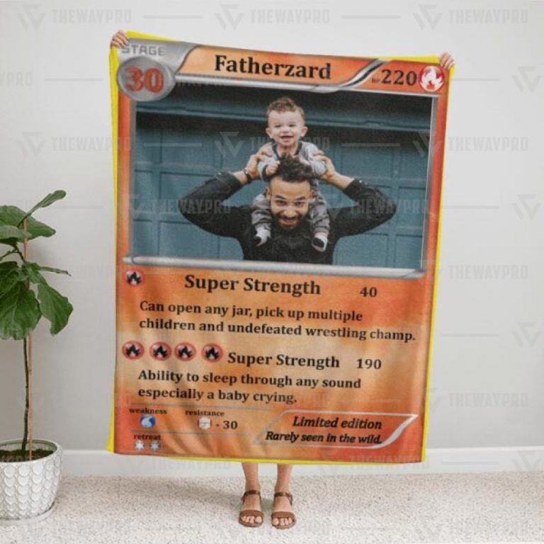 Pokemon Fatherzard Card Super Strength custom personalized blanket 3
