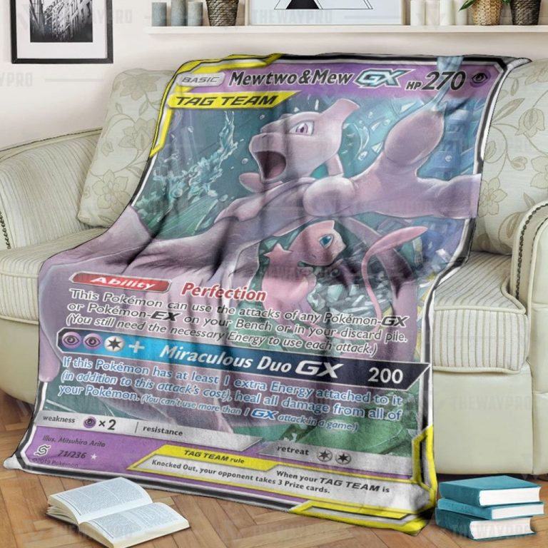 Pokemon Mewtwo Mew GX Unified Minds Blanket 1 Pokemon Mewtwo Mew GX Unified Minds blanket 1