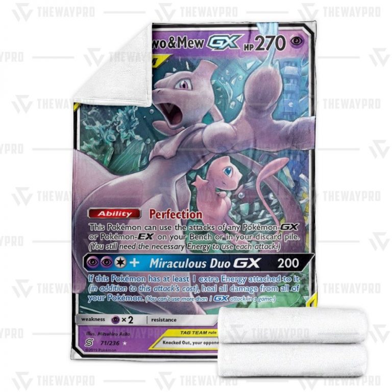 Pokemon Mewtwo Mew GX Unified Minds Blanket 3 Pokemon Mewtwo Mew GX Unified Minds blanket 3