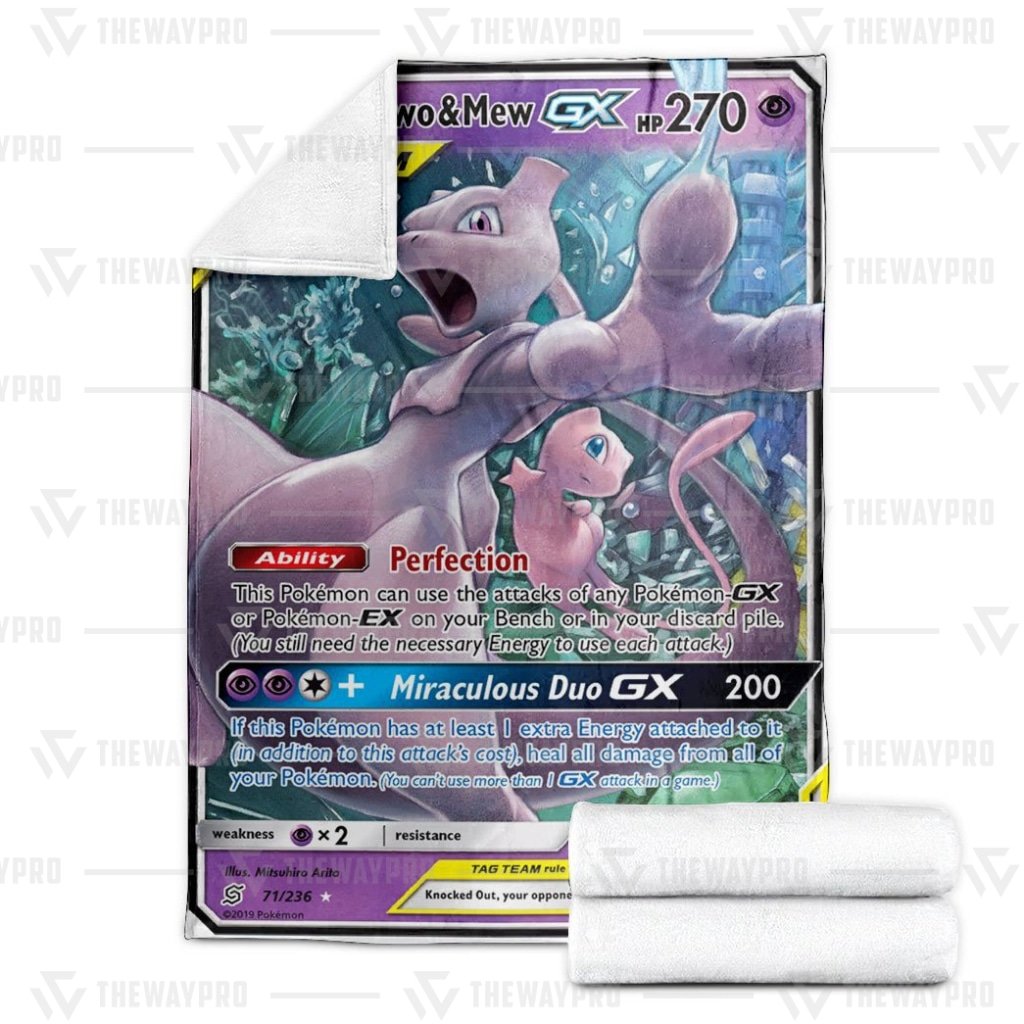 Trending Mewtwo Mew-GX Unified Minds Pokemon blanket 2 Pokemon Mewtwo Mew GX Unified Minds blanket 3