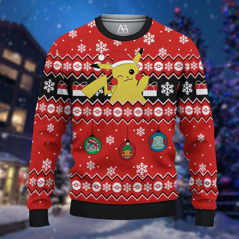 Pokemon Pikachu Christmas gift 3d shirt, hoodie (1) Pokemon Pikachu Christmas gift 3d shirt hoodie 1