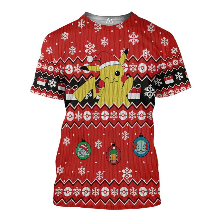 Pokemon Pikachu Christmas gift 3d shirt, hoodie (3) Pokemon Pikachu Christmas gift 3d shirt hoodie 3