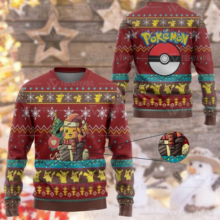 Pokemon Pokeball Pikachu christmas gift sweater sweatshirt 1