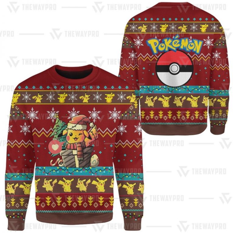 Pokemon Pokeball Pikachu christmas gift sweater sweatshirt 3