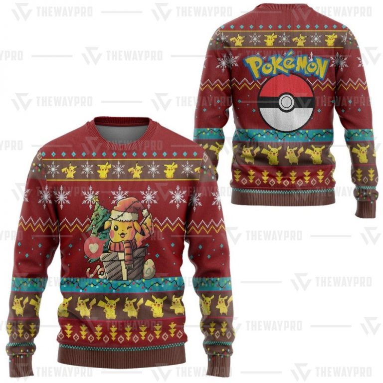 Pokemon Pokeball Pikachu christmas gift sweater sweatshirt 5