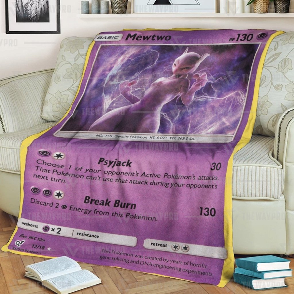 Pokemon Rare Holo Mewtwo blanket 1