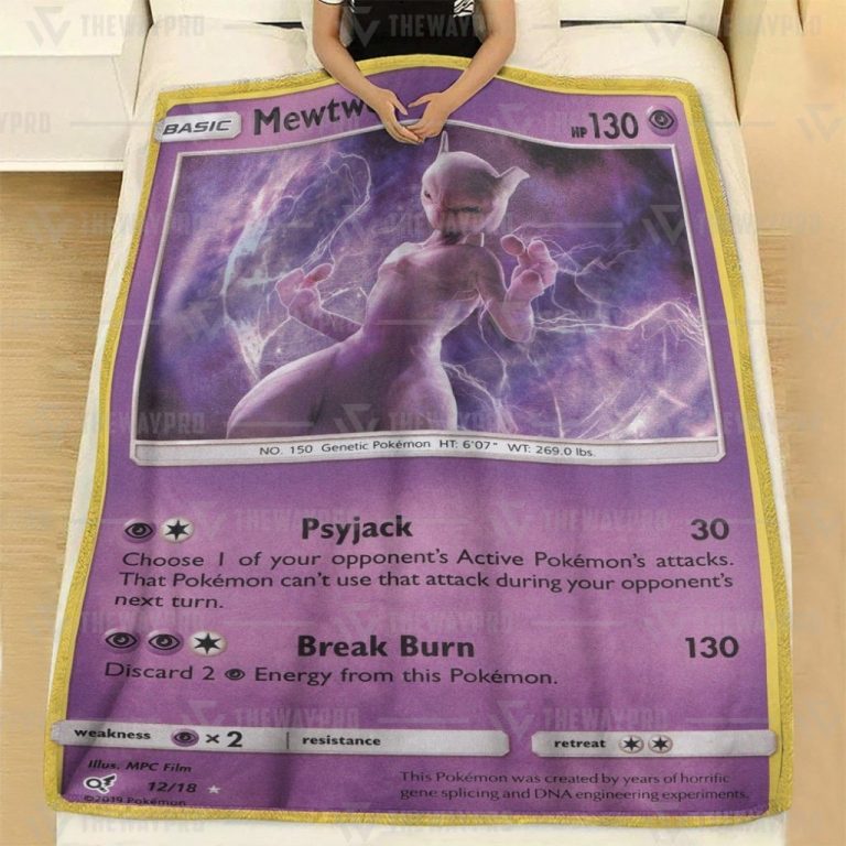 Pokemon Rare Holo Mewtwo blanket 2