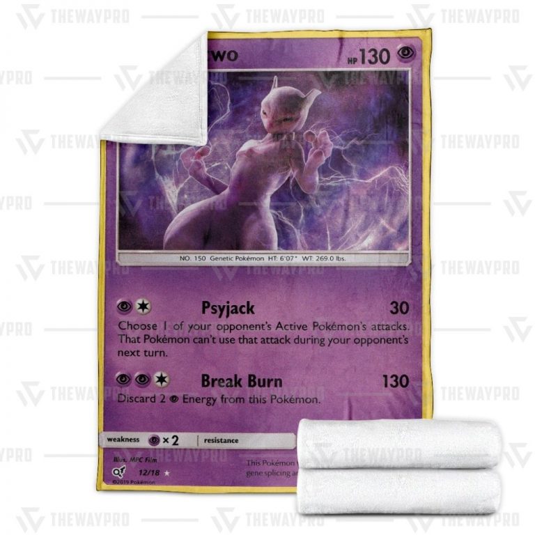 Pokemon Rare Holo Mewtwo blanket 3