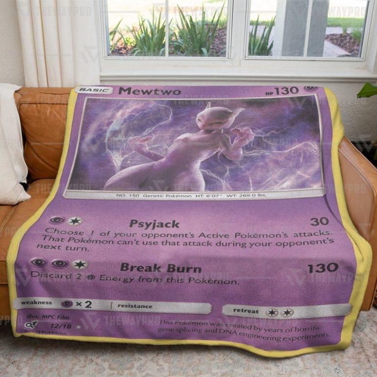 Pokemon Rare Holo Mewtwo blanket 4