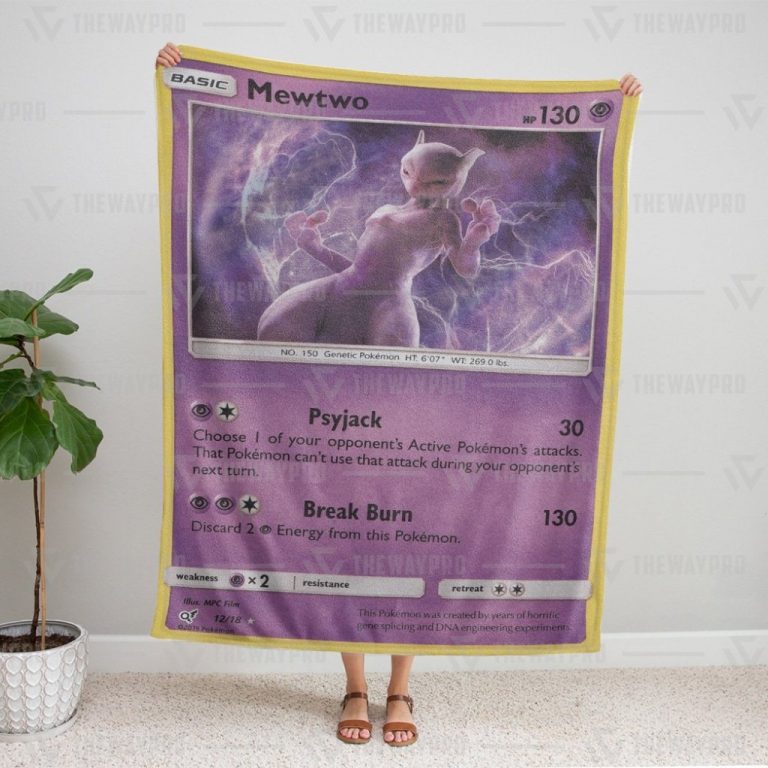 Pokemon Rare Holo Mewtwo blanket 5