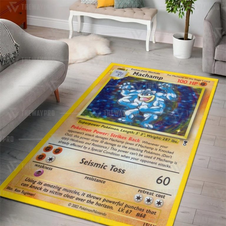 Pokemon Shadowless Holographic Machamp rug 1