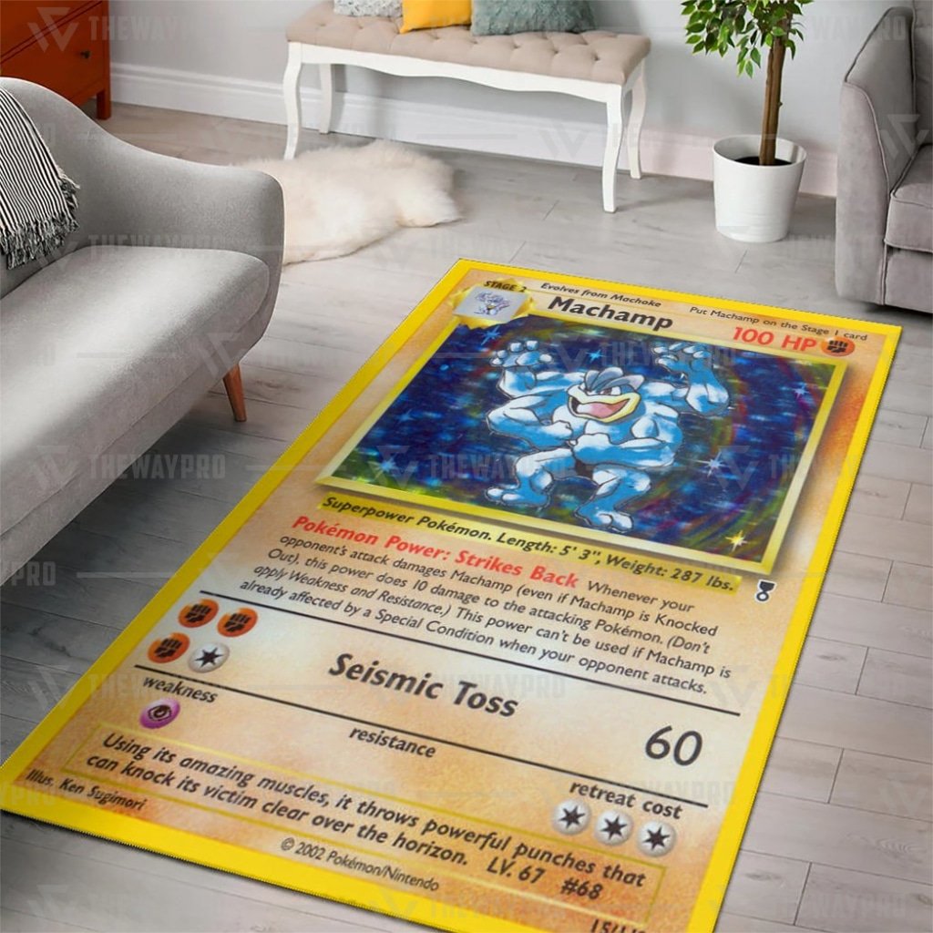 Pokemon Shadowless Holographic Machamp rug 1