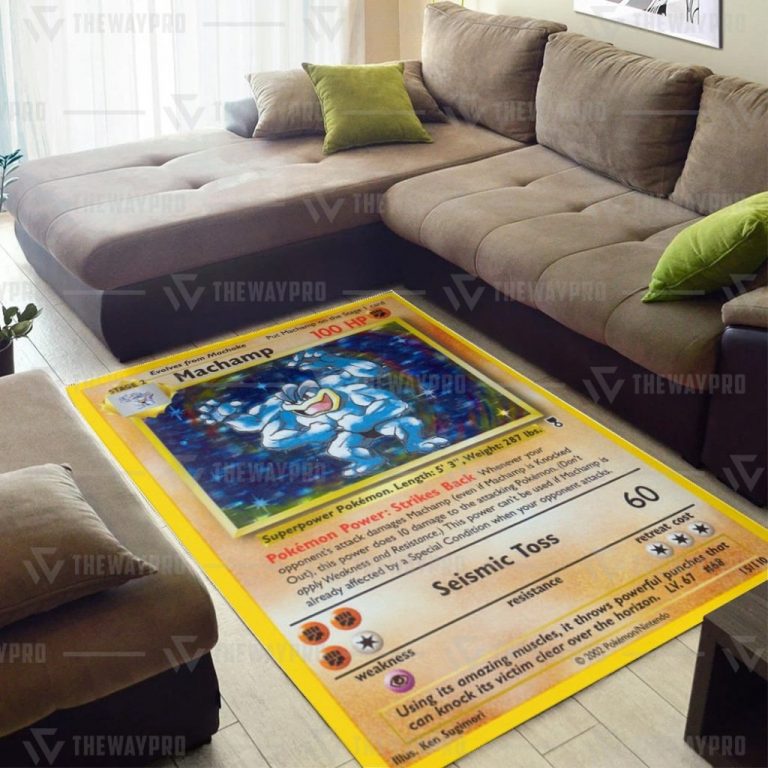 Pokemon Shadowless Holographic Machamp rug 2