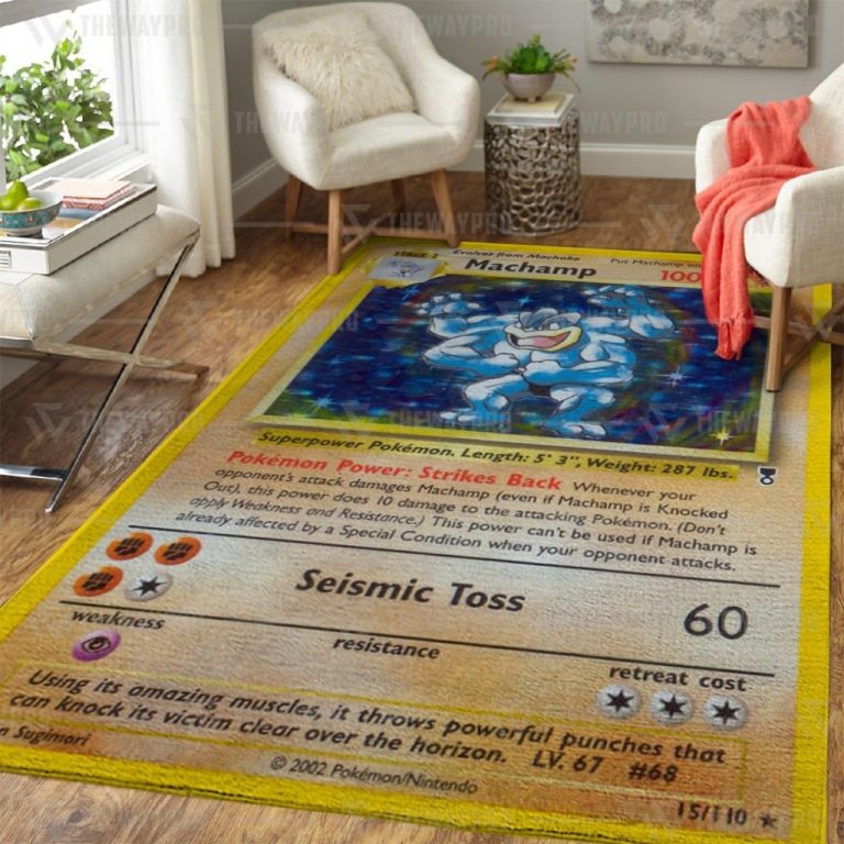 Pokemon Shadowless Holographic Machamp rug 3