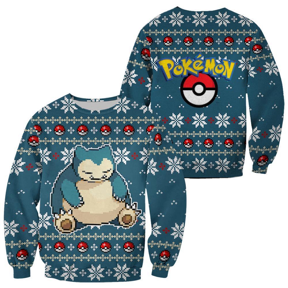 Pokemon Snorlax pokeball sweater, sweatshirt 11 Pokemon Snorlax pokeball sweater sweatshirt 1