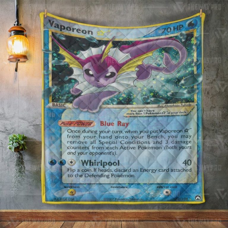 Pokemon Vaporeon Gold Star quilt 2