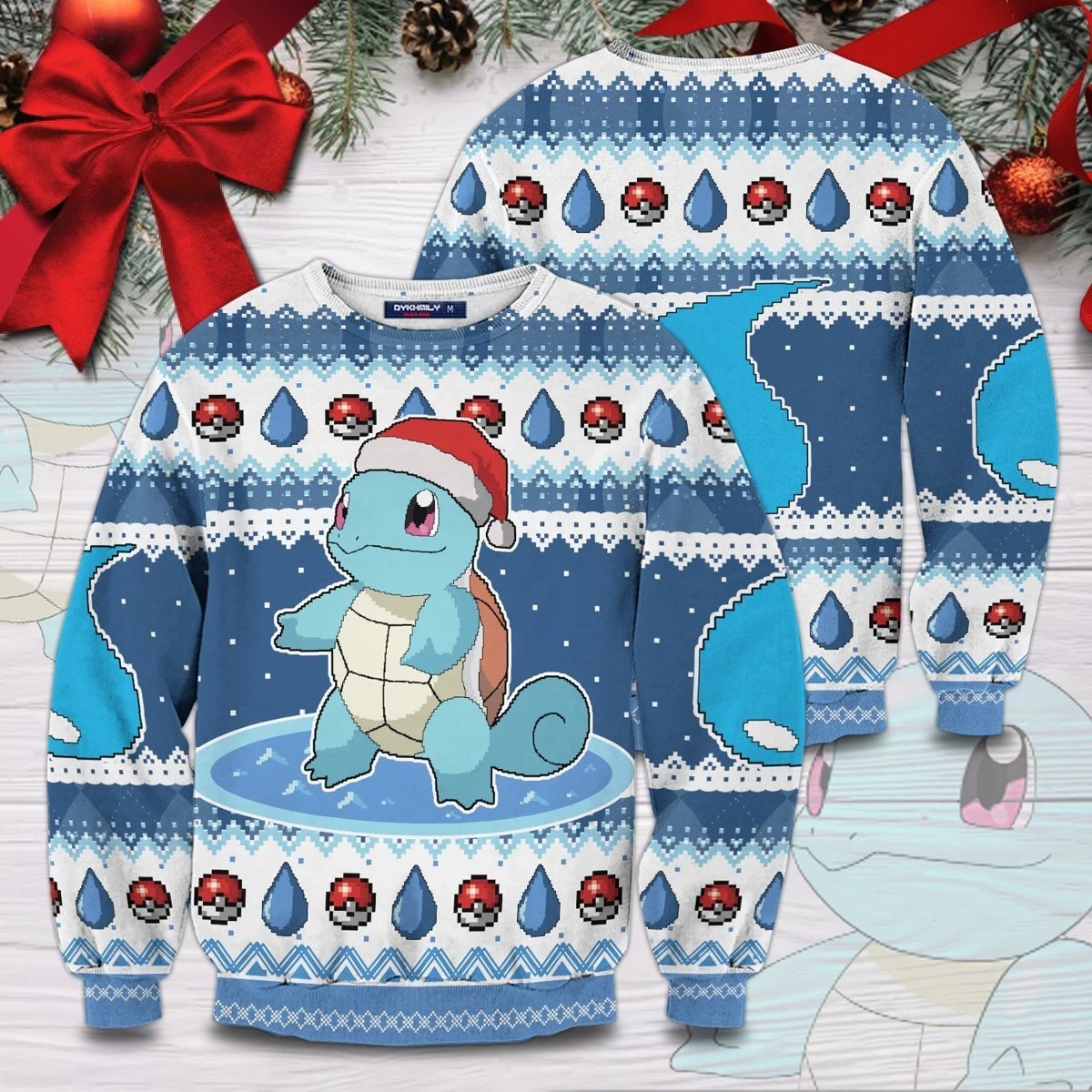 Pokemon pokeball Christmas Squirtle sweater, sweatshirt 4 Pokemon pokeball Christmas Squirtle sweater sweatshirt 4