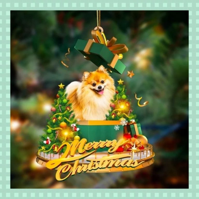 Pomeranian gift Merry Christmas Ornament 2