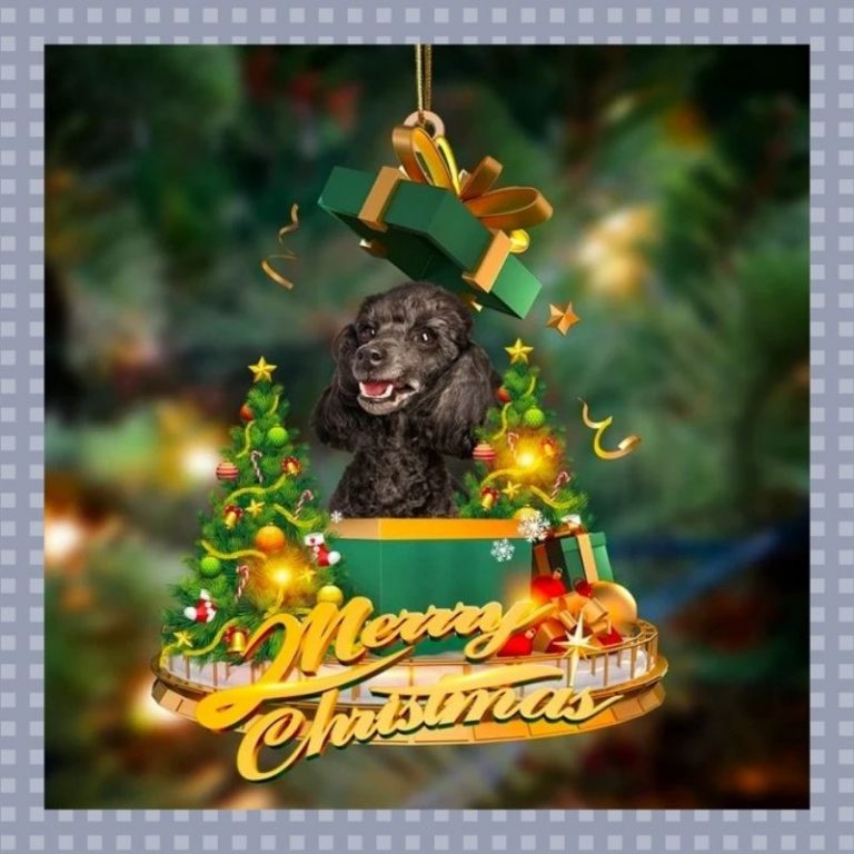 Poodle gift Mery Christmas Ornament 2