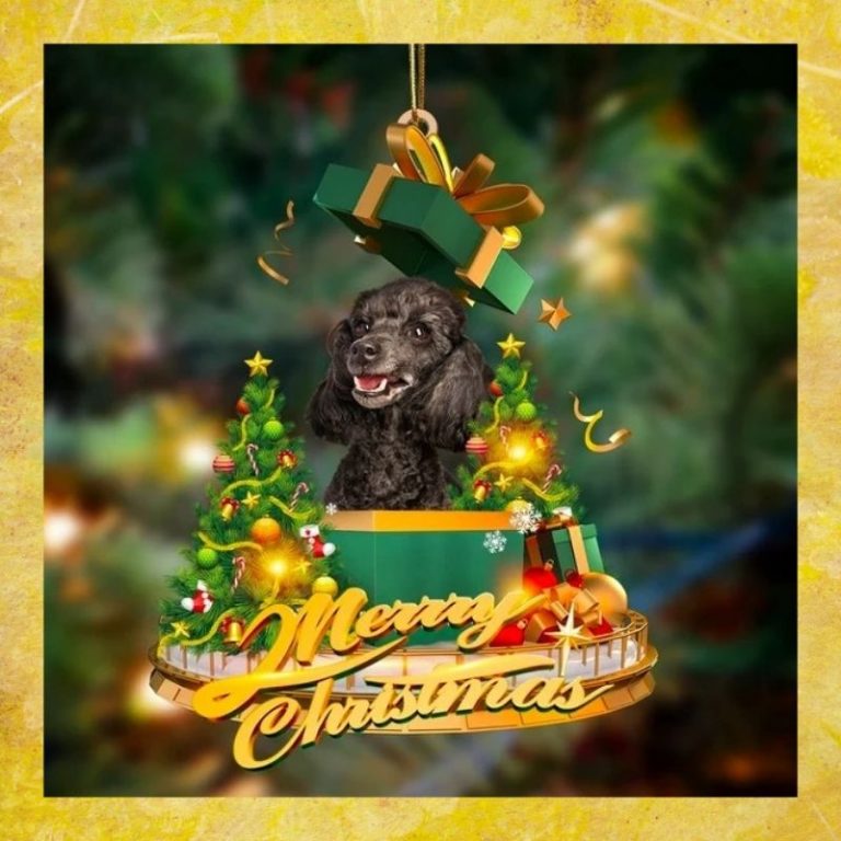 Poodle gift Mery Christmas Ornament 3