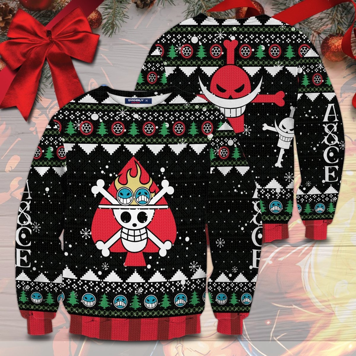 Portgas D Ace ASCE One Piece christmas sweater sweatshirt 2