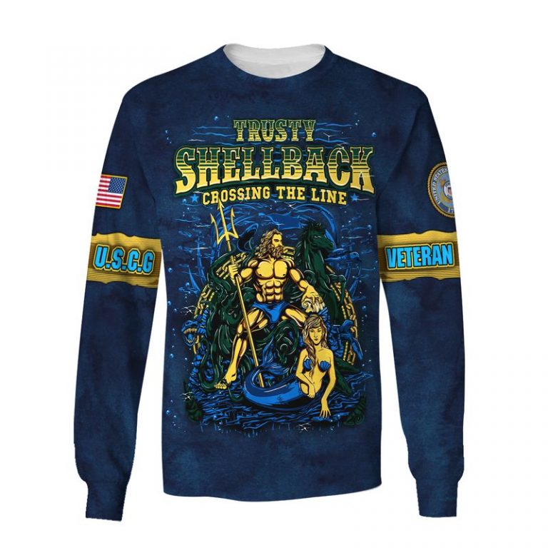 Poseidon Mermaid US Coast guard trusty shellback crossing the line 3d shirt, hoodie (6) Poseidon Mermaid US Coast guard trusty shellback crossing the line 3d shirt hoodie 6