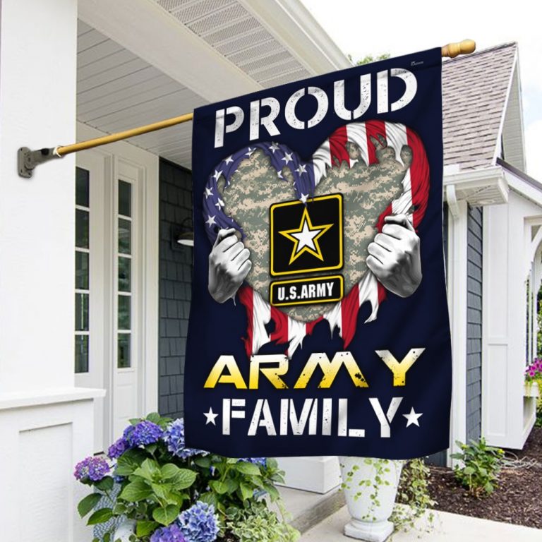 Proud Army Family Heart American Flag
