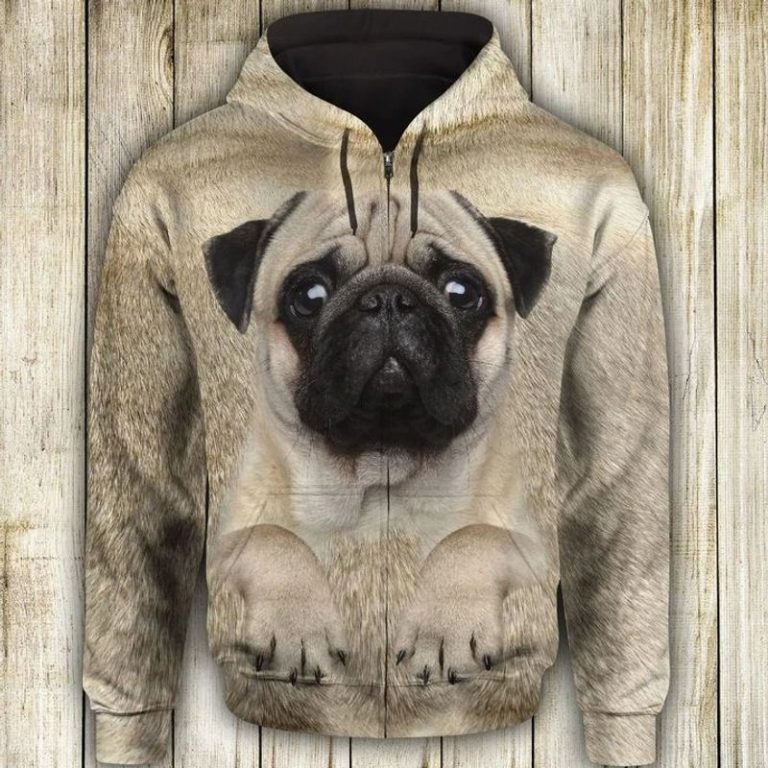 Pug Cute Face 3d all over print hoodie 2
