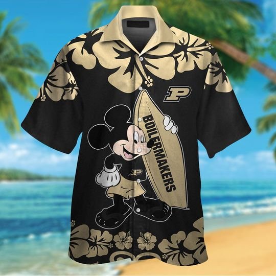 Purdue Boilermakers Mickey Mouse Hawaiian ShirtShort1