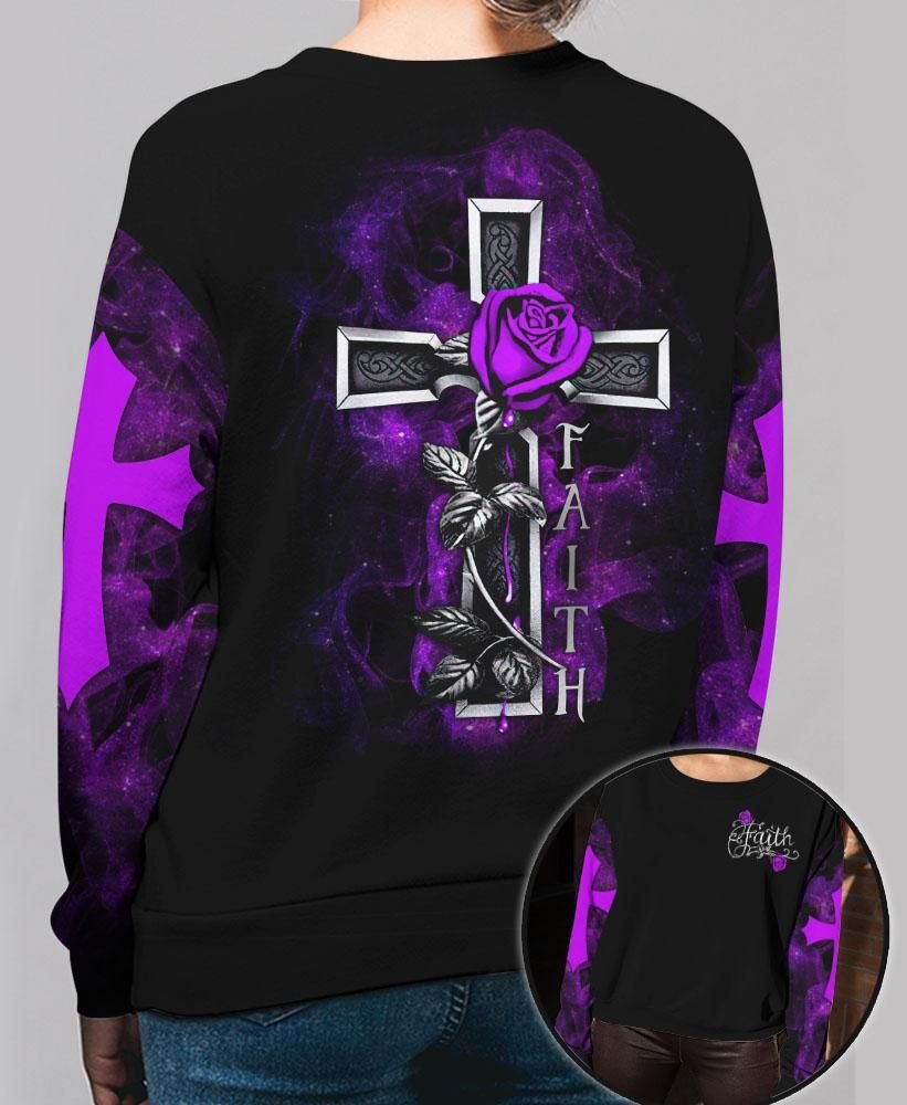 Purple Rose Jesus Cross Faith 3d All Over Print shirt, hoodie 2 Purple Rose Jesus Cross Faith 3d All Over Print shirt hoodie 2
