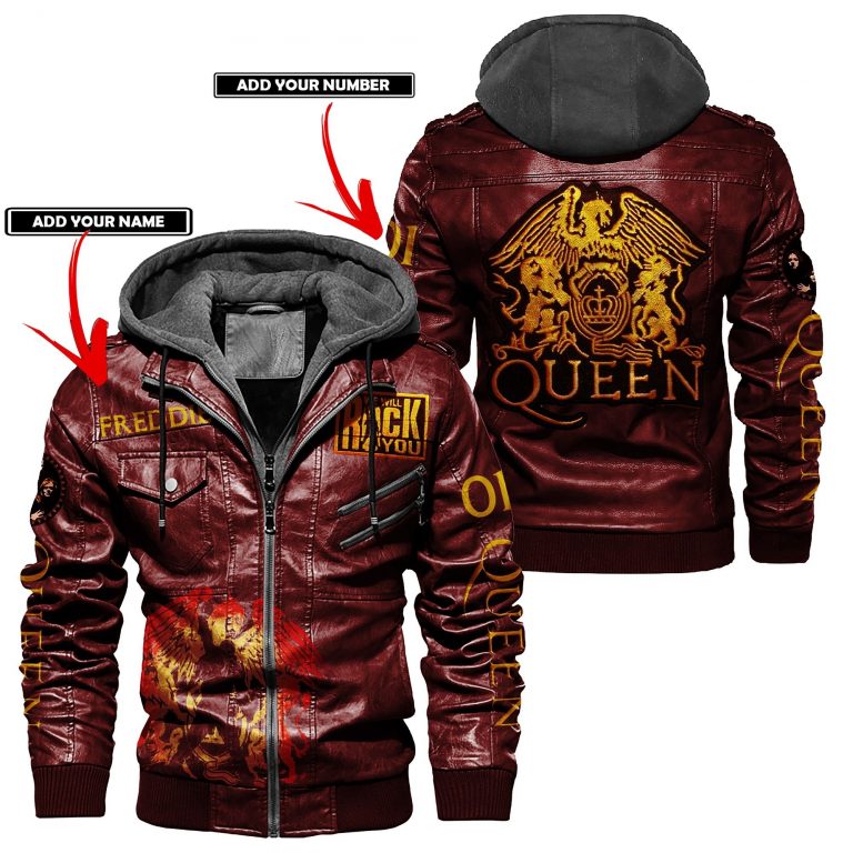 Queen Rock Band logo custom leather jacket 1