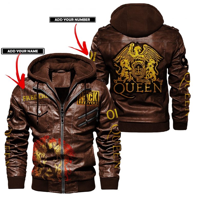 Queen Rock Band logo custom leather jacket 2