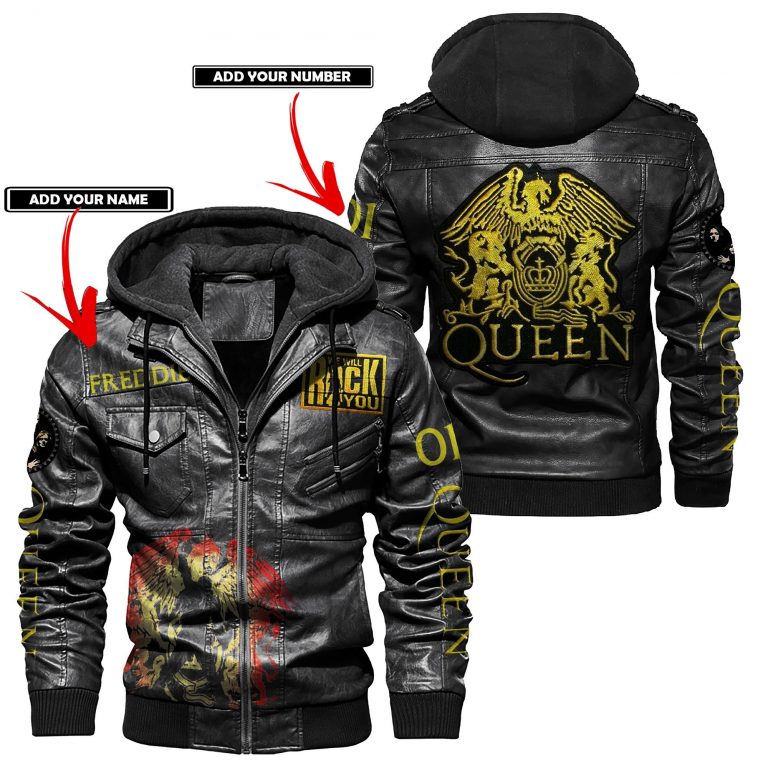 Queen Rock Band logo custom leather jacket 3
