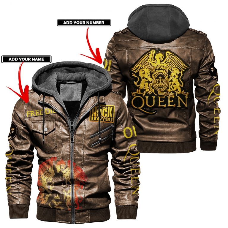 Queen Rock Band logo custom leather jacket 4