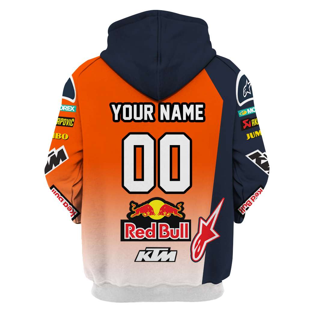 Red Bull KTM Racing custom name and number 3d shirt, hoodie 3 Red Bull KTM Racing custom name and number 3d shirt hoodie 2