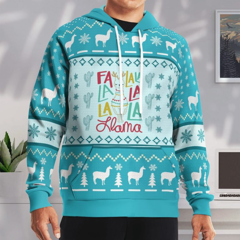 Reindeer Fa La La Flama Christmas Knitted 3d hoodie Sweatshirt