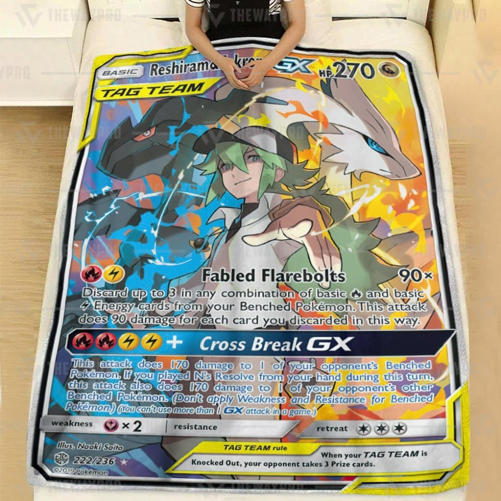 Reshiram Zekrom GX Cosmic Eclipse Pokemon blanket 1