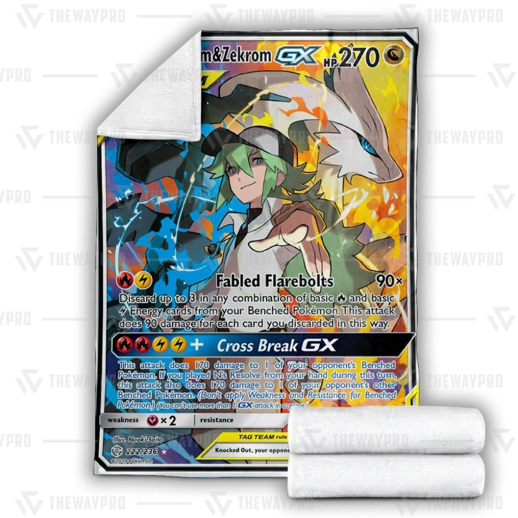 Reshiram Zekrom GX Cosmic Eclipse Pokemon blanket 3 Reshiram Zekrom GX Cosmic Eclipse Pokemon blanket 2