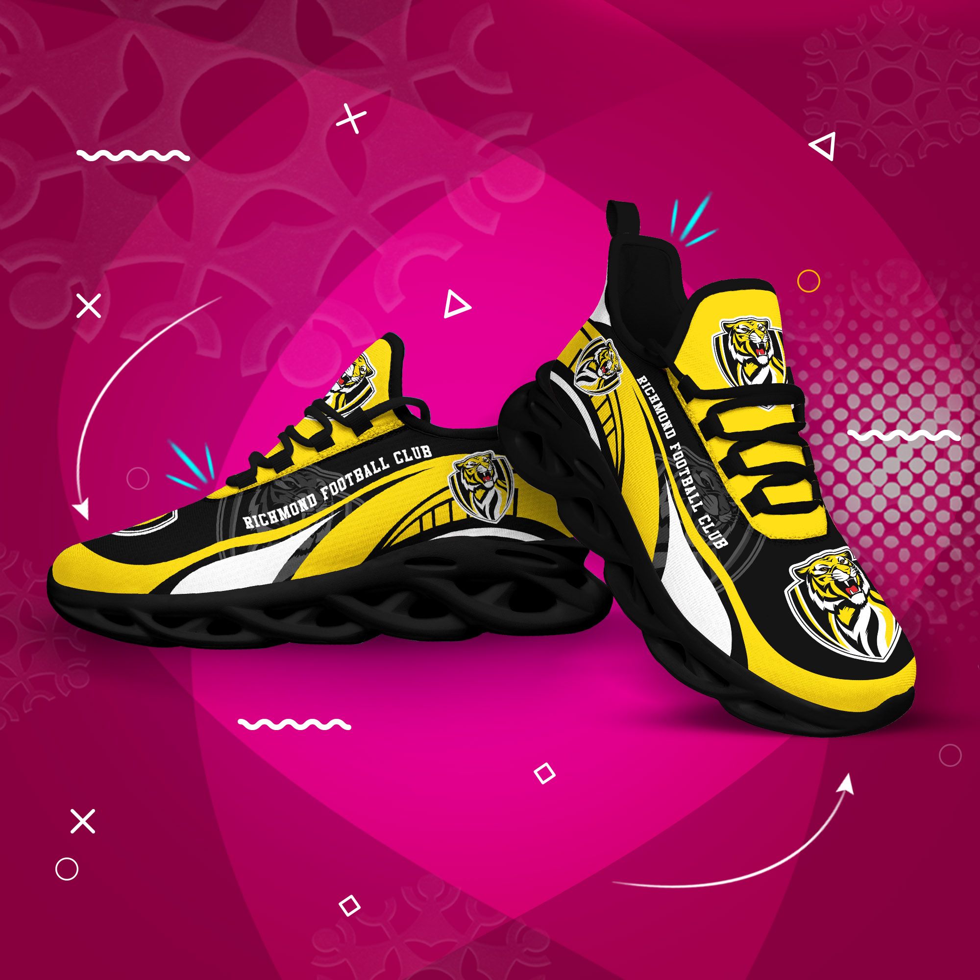 Richmond Tigers AFL clunky max soul shoes 2.1