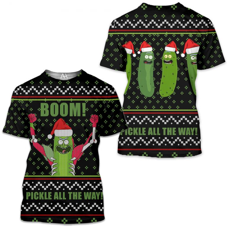 Rick And Morty Pickle all the way Christmas 3d shirt hoodie 2