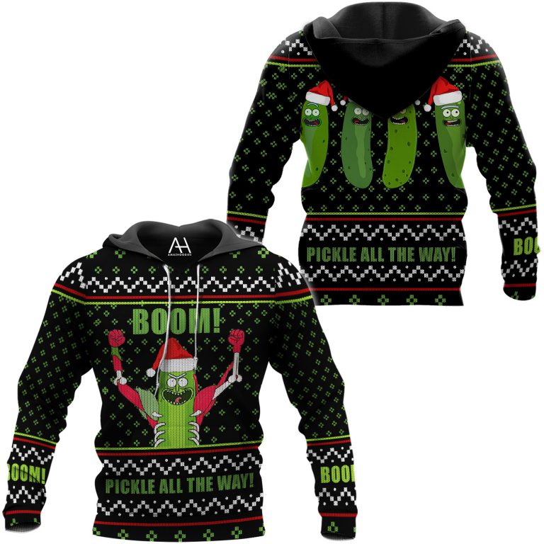 Rick And Morty Pickle all the way Christmas 3d shirt hoodie 3